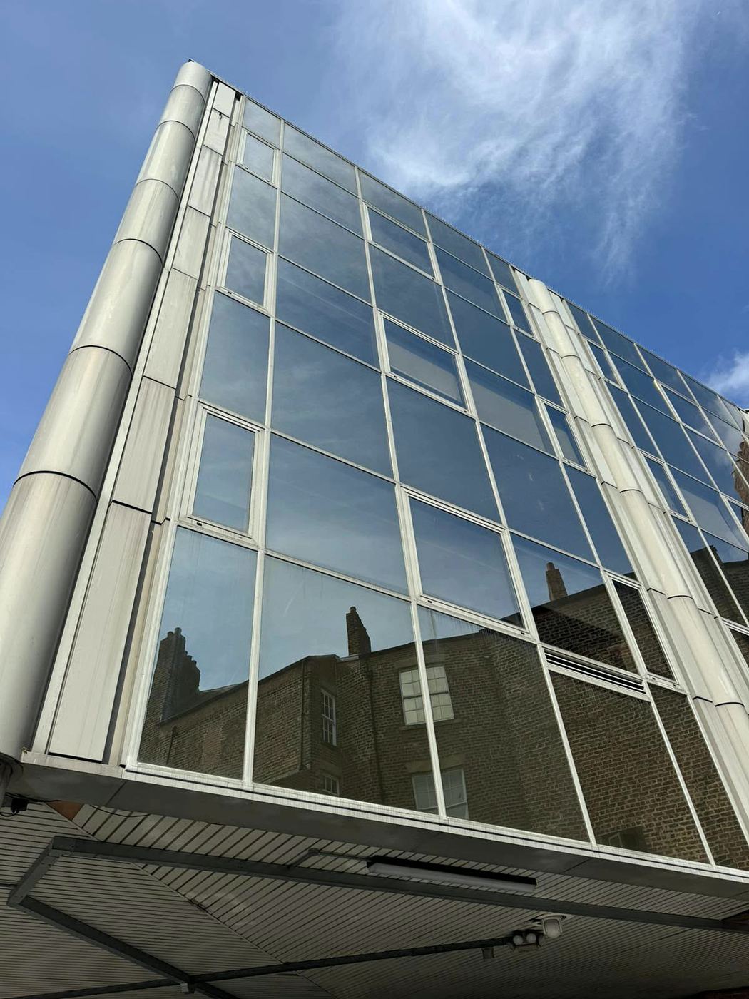 Clean curtain-wall glazing on a commercial building